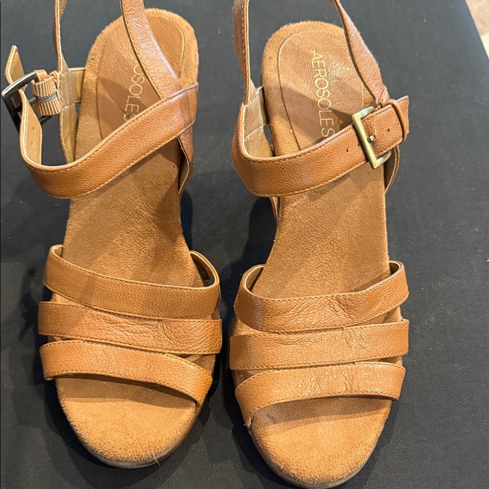 AEROSOLES Women's Brown Strappy Sandals